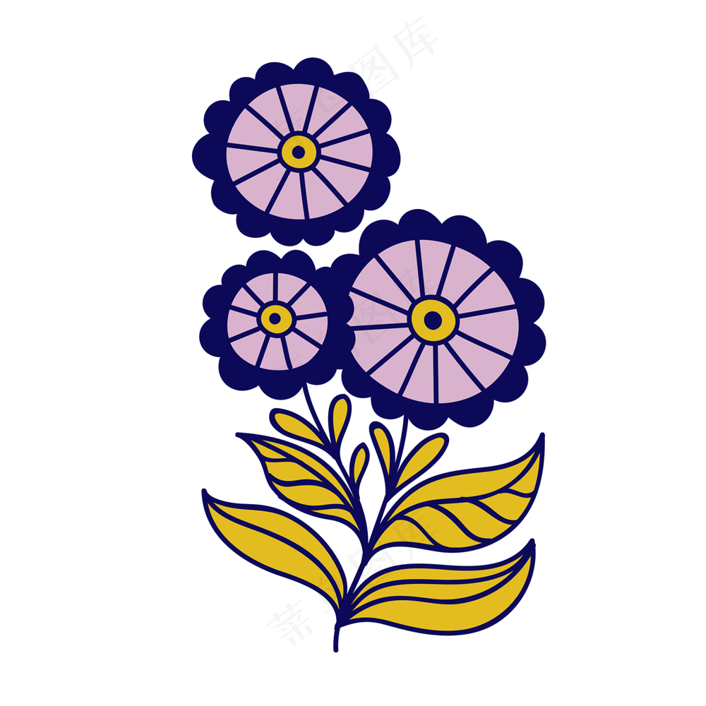 圆形花 民族风装饰小元素