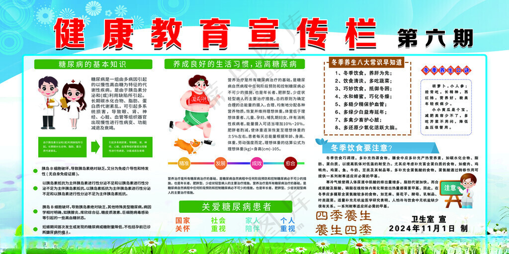 健康教育宣传栏糖尿病冬季饮食