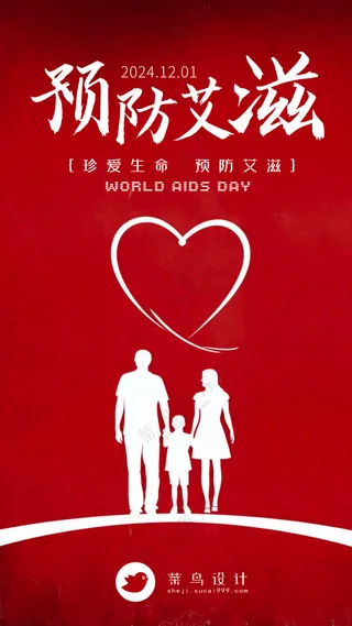 艾滋病日手机海报