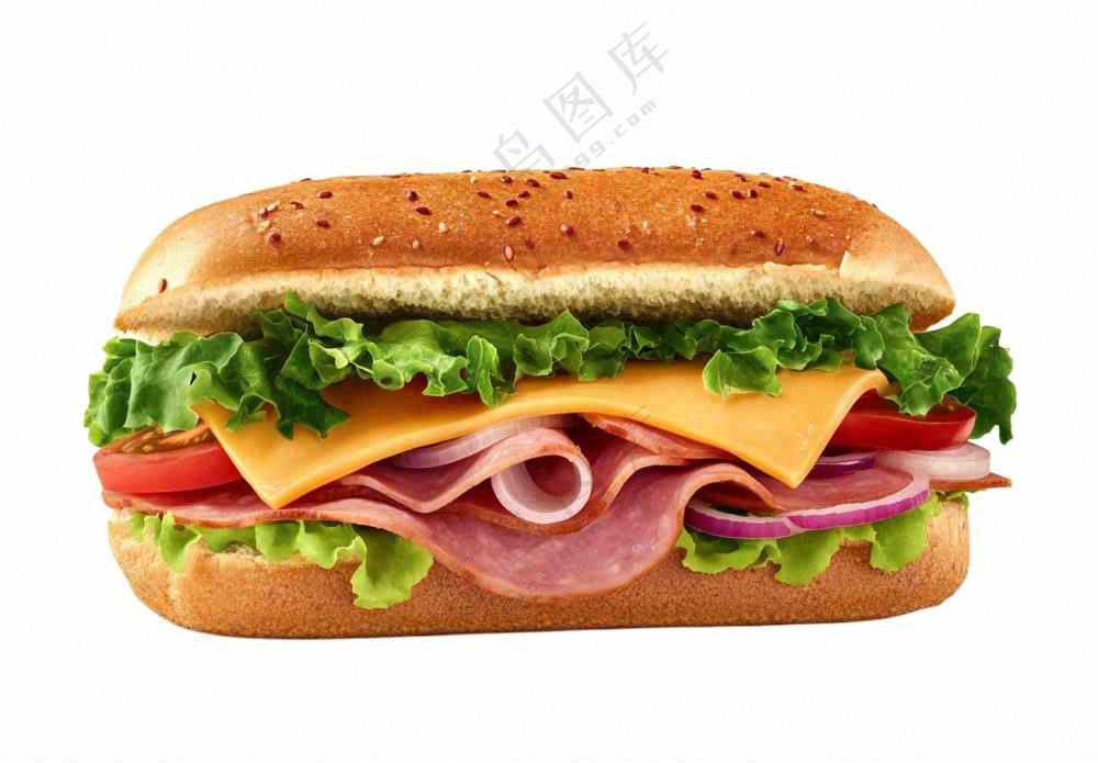 三明治汉堡摄影图免抠