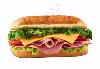 三明治汉堡摄影图免抠