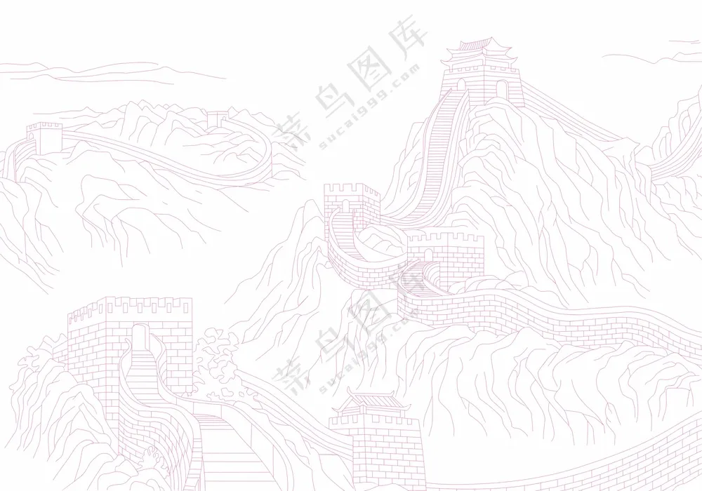 长城背景建筑底纹