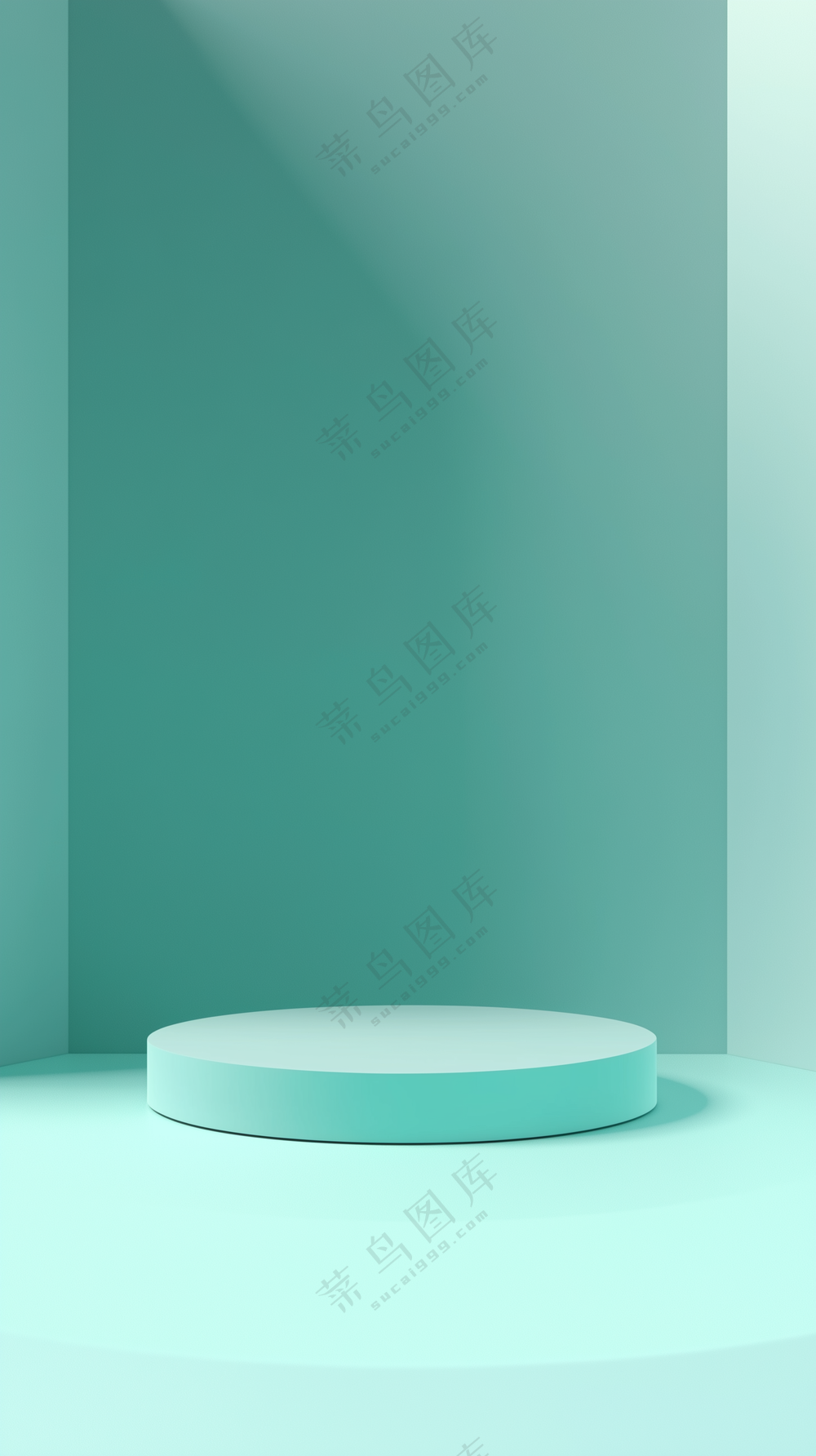 绿色大理石膏简约C4D3D渲染风格电商活动光影几何图形纹理背景海报