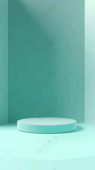 绿色大理石膏简约C4D3D渲染风格电商活动光影几何图形纹理背景海报