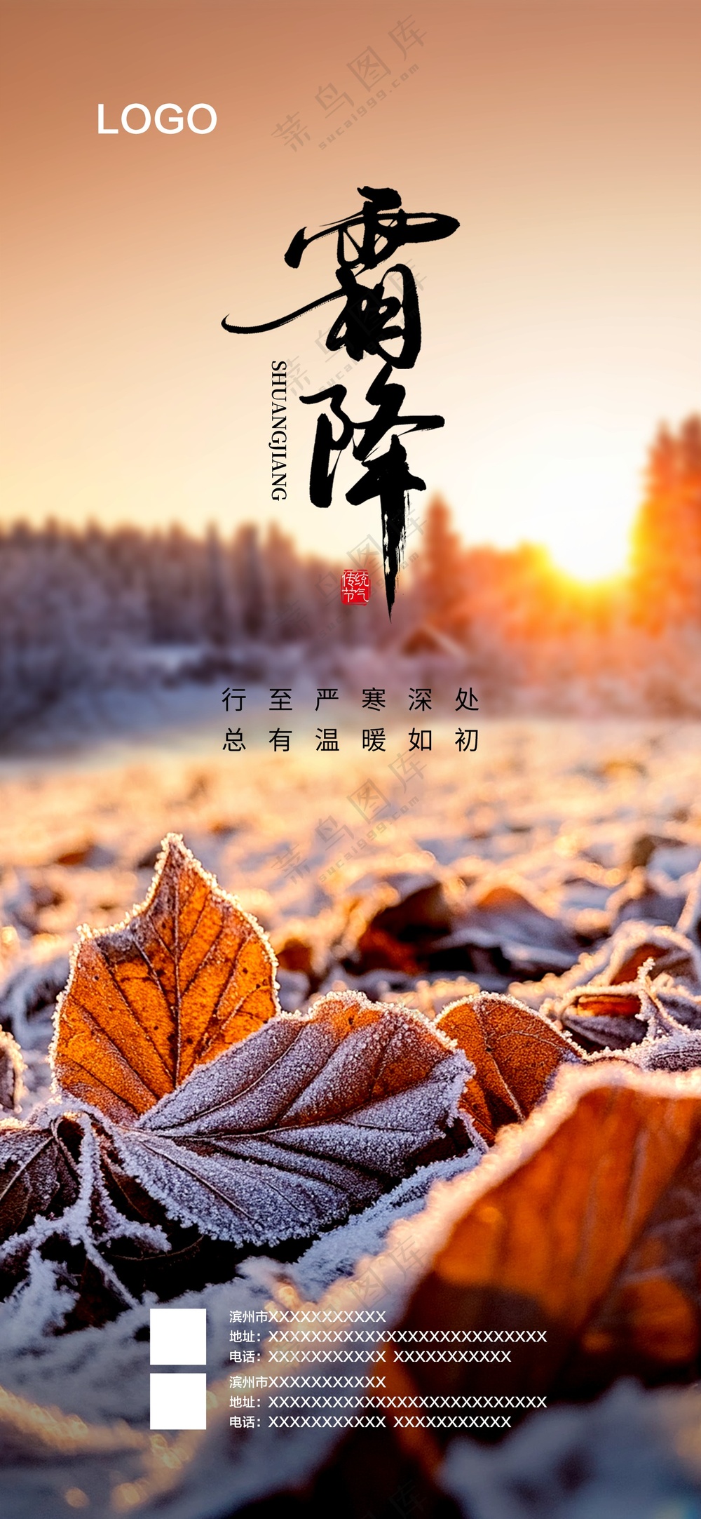 霜降海报 二十四节气