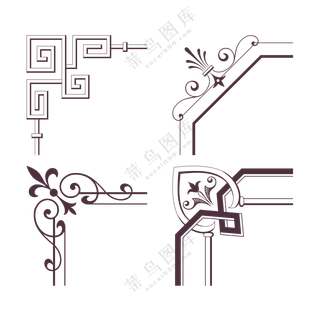 欧式复古边角装饰边框 (8)