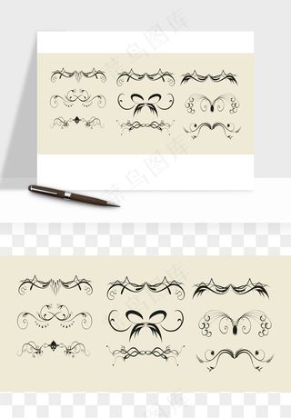 欧式花纹花边矢量png免抠