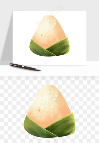 国潮粽子手绘肉粽png免抠