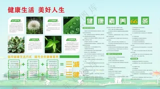 全民健康生活方式宣传栏营养膳食心理平衡海报