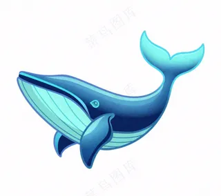 海洋鲸鱼动物卡通插画免抠