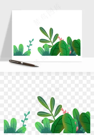 植物花卉边框装饰png免抠