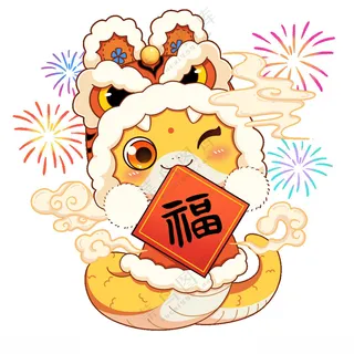 蛇年吉祥物 春节好运连连