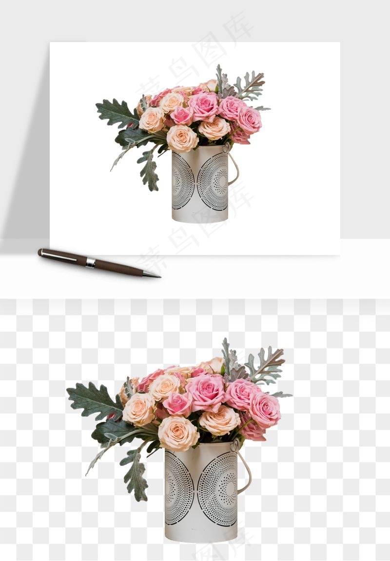 花瓶摆件花艺png免抠图