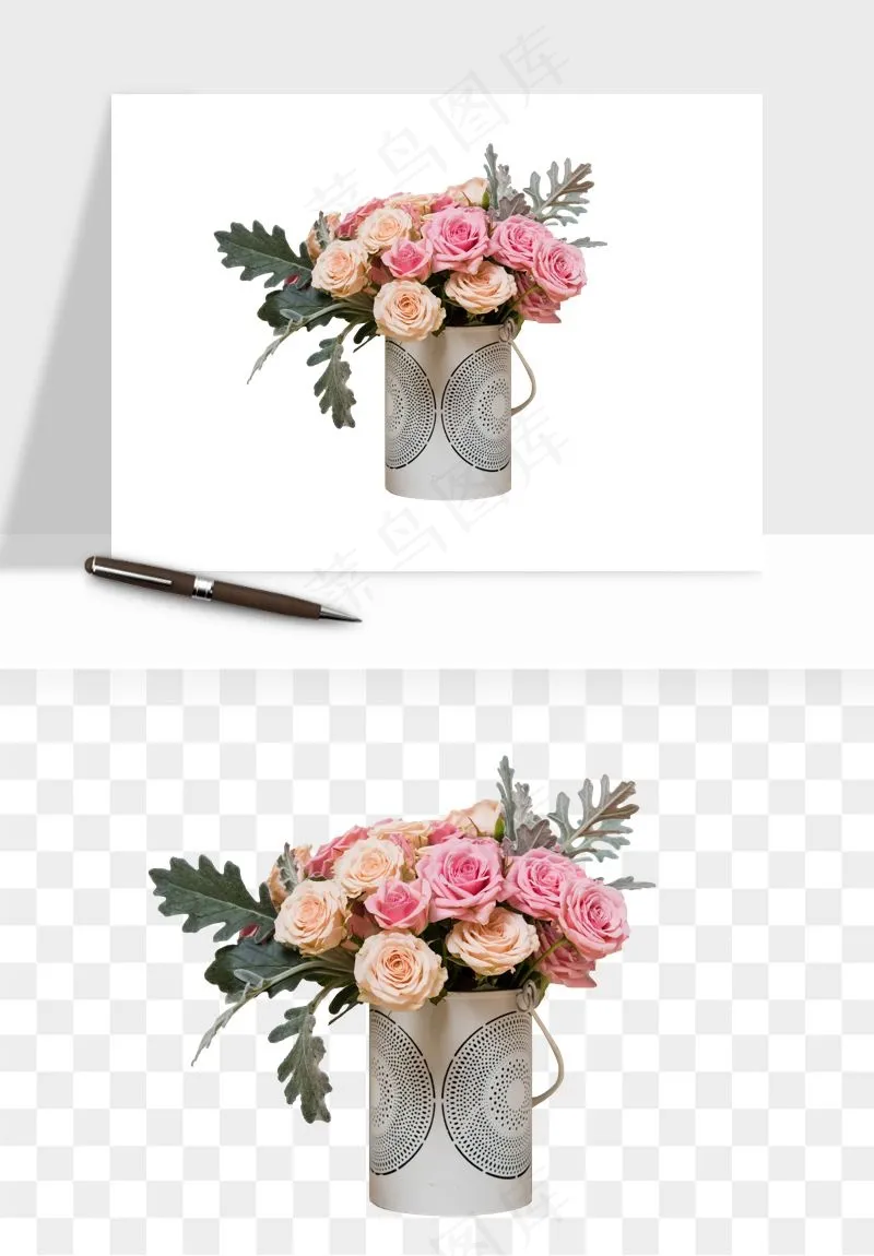 花瓶摆件花艺png免抠图