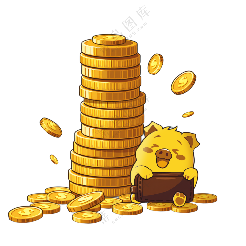 免扣素材金钱猪