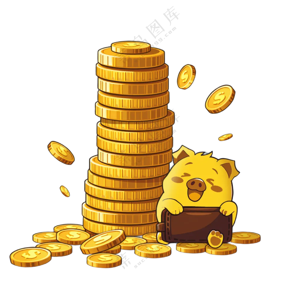 免扣素材金钱猪