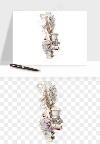 复古花卉相框欧式png免抠