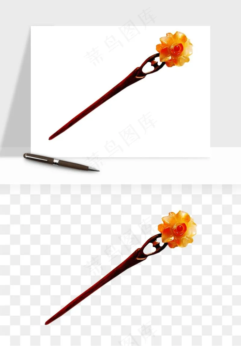 古风发簪头饰配饰png免抠