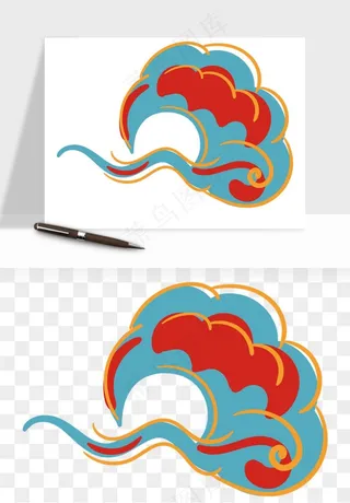 国潮敦煌云纹祥云云彩png免抠