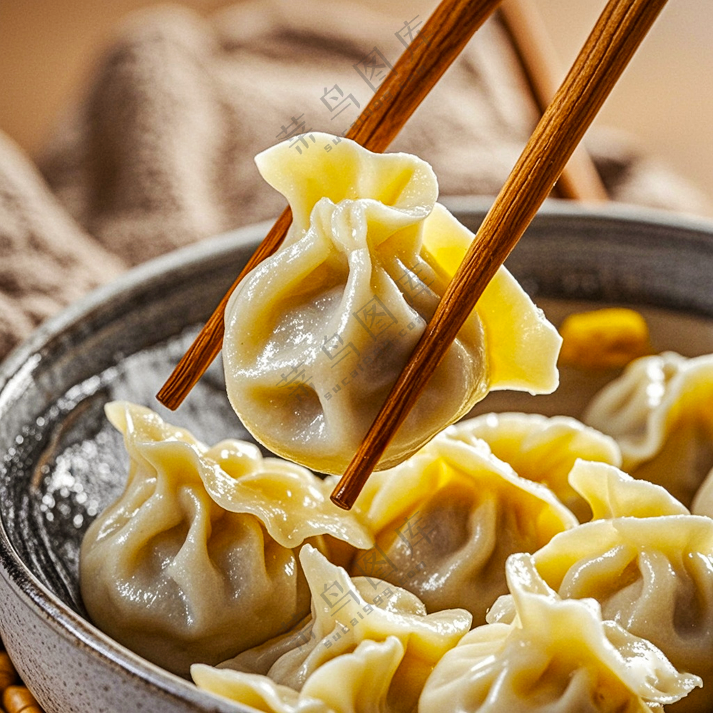 筷子夹水饺