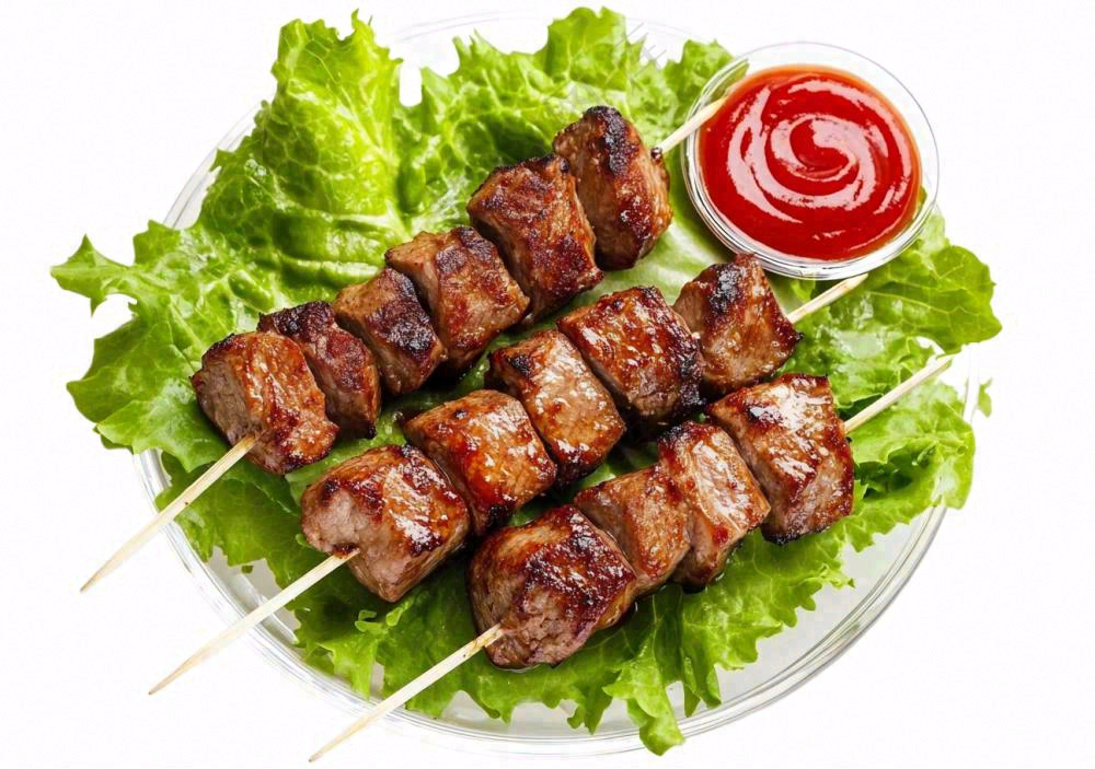 烤肉烤串青菜美食免抠
