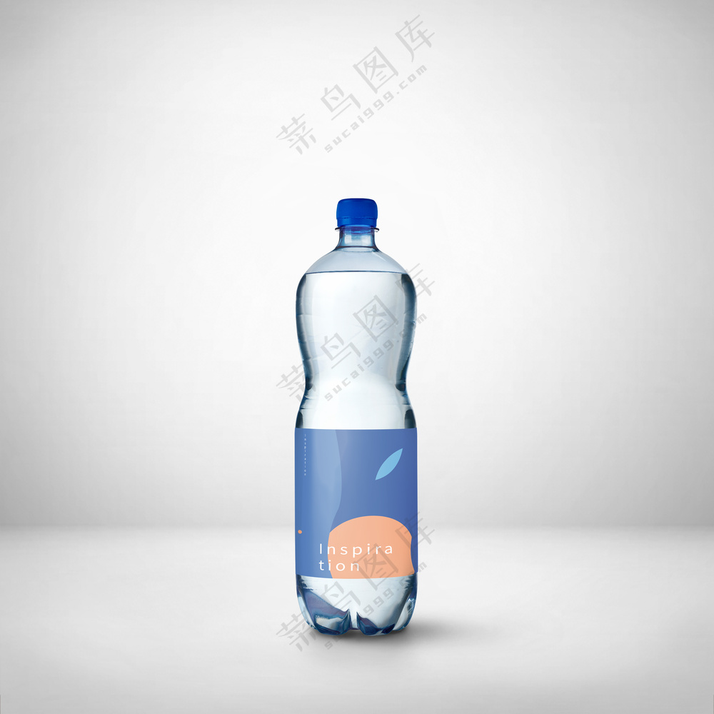 透明矿泉水瓶样机塑料瓶子标签logo分层模板