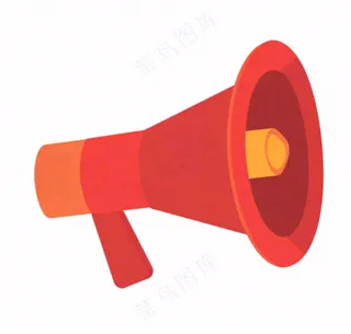 卡通小喇叭插画免抠