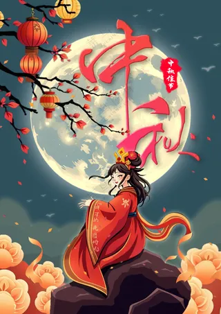 中秋节大气国风海报