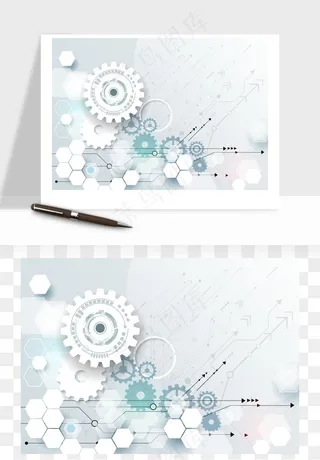 商务科技齿轮组矢量png免抠
