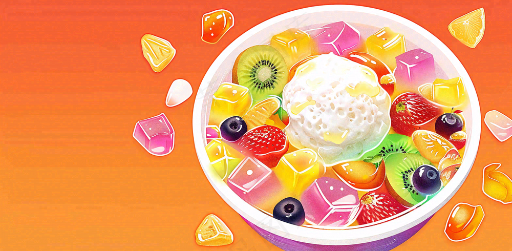 夏日饮品饮料清凉背景