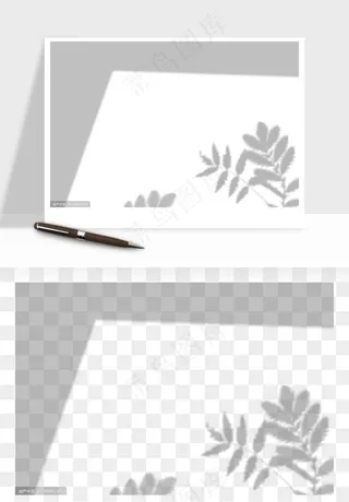 阴影植物窗户投影免抠元素