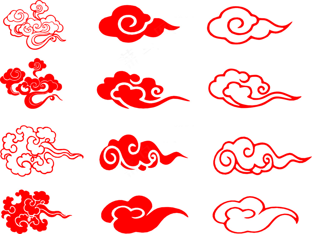 红色云纹图