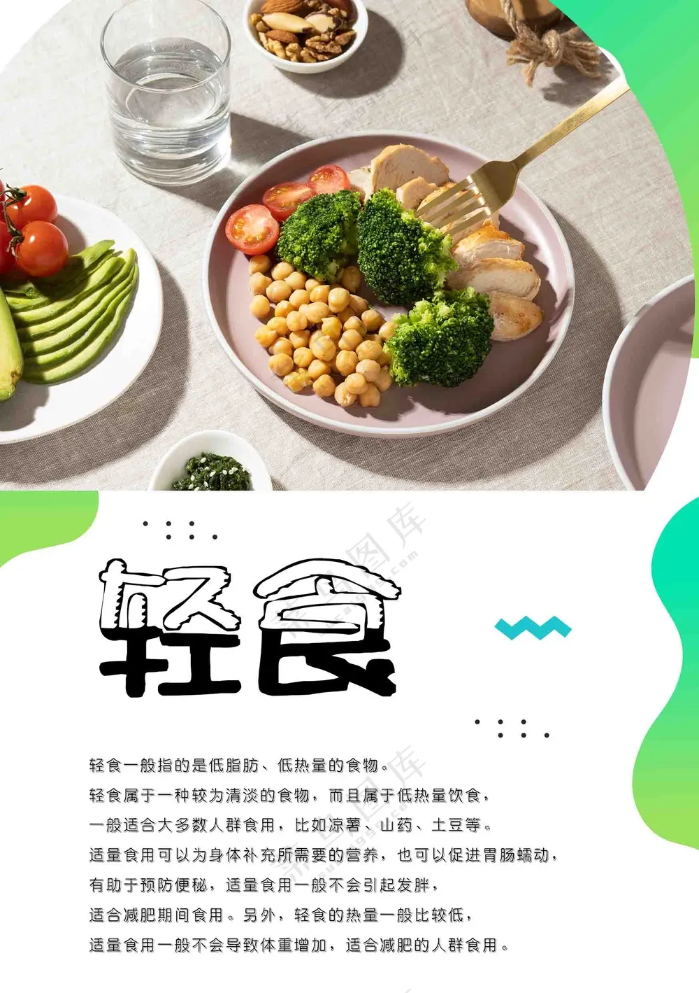 轻食健康餐饮宣传海报
