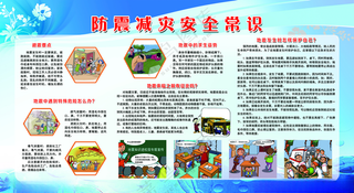 防震减灾安全常识宣传栏防灾减灾日应急避险海报