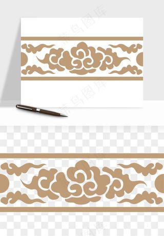 中式边框花纹图案png免抠