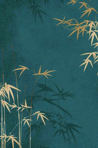 端午佳节竹子插画中国风绿色清雅静背景