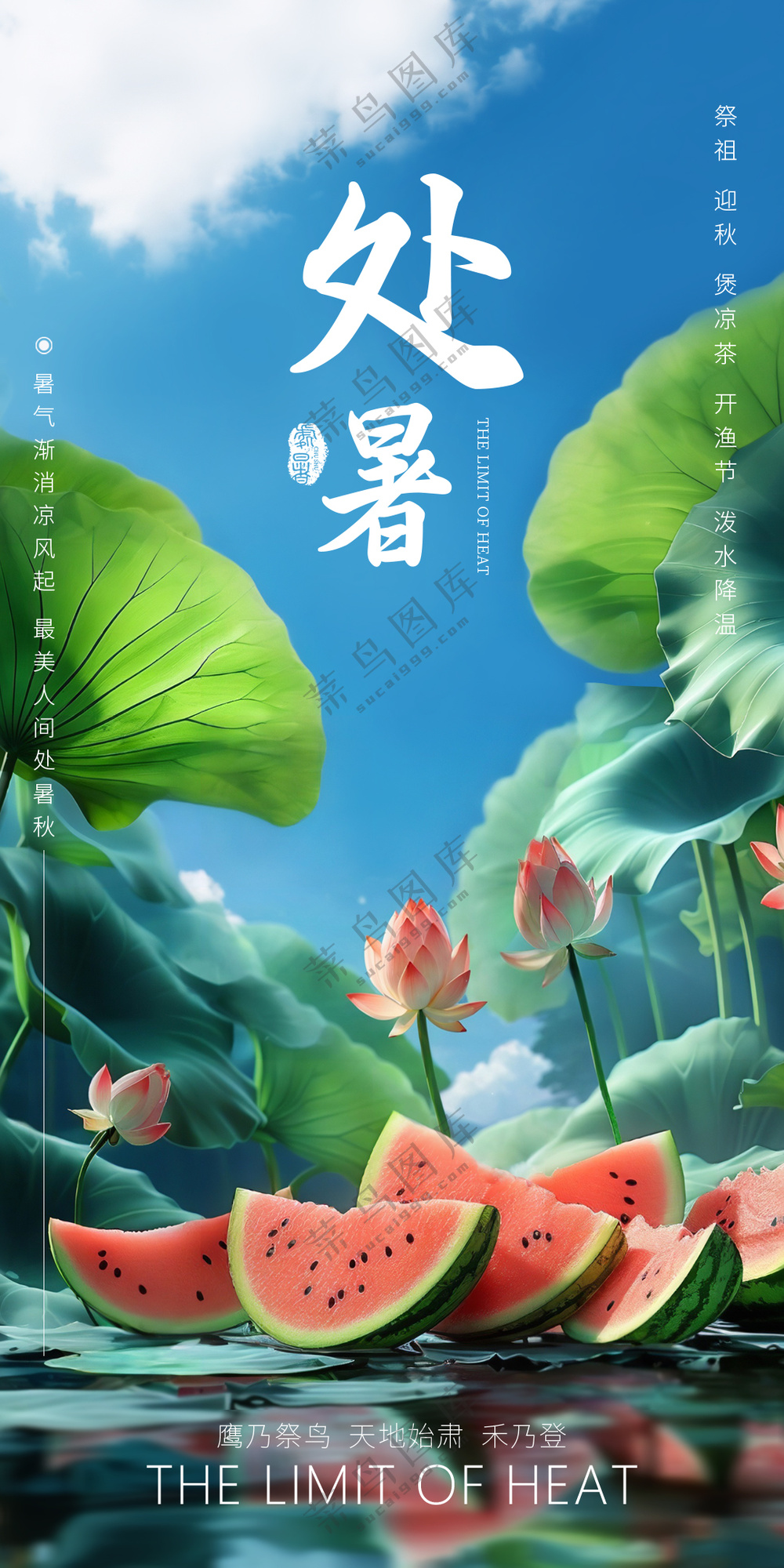 处暑节气海报