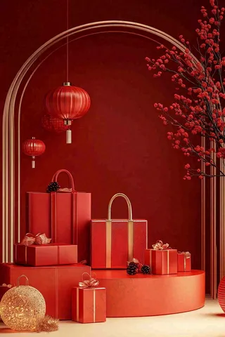 年货节促销电商背景