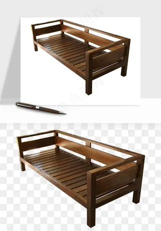 中式长椅长桌木桌png免抠
