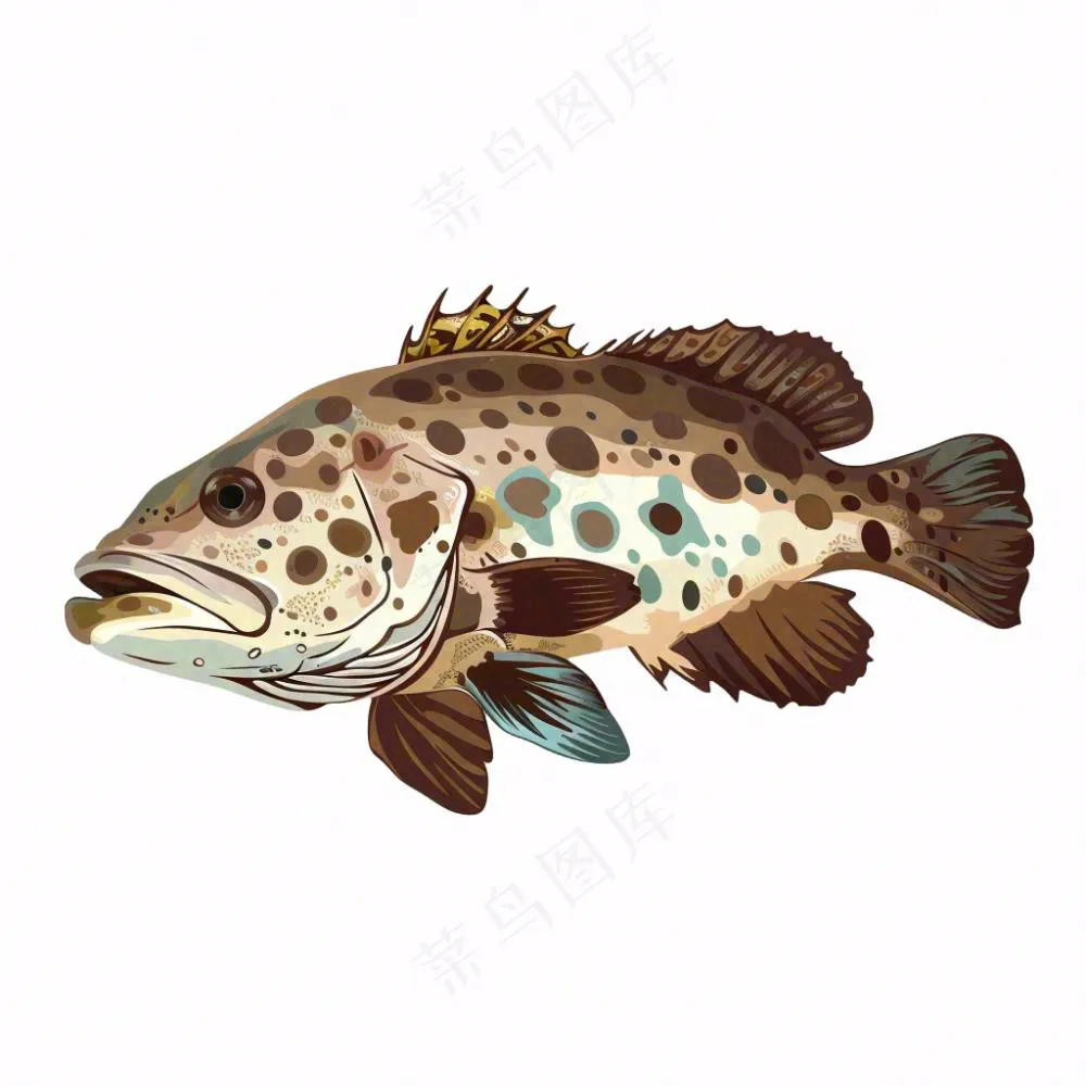 海洋鱼类海鲜卡通插画免抠