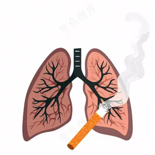 吸烟有害健康烟雾肺肝脏创意插画免抠