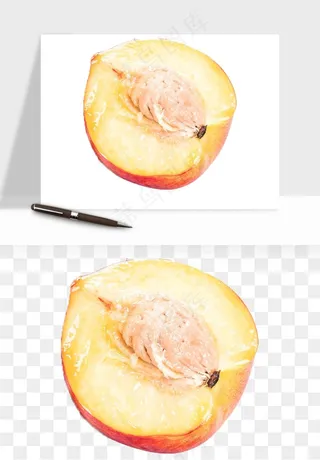 桃子油桃黄桃水果png免抠
