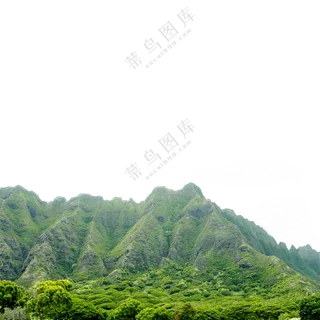 青翠葱茏树木植被群山风光免抠图片