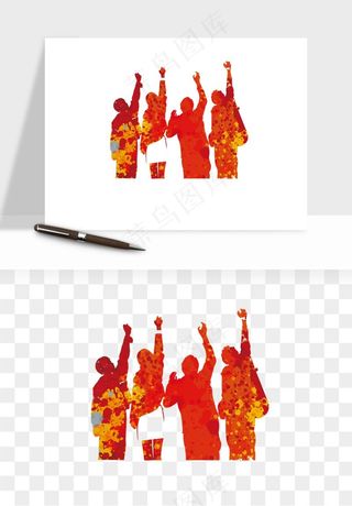 毕业季同学青春人物剪影png免抠