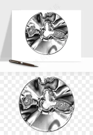 立体潮流金属质感小装饰png免抠