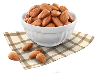 格子布上的一碗杏仁
