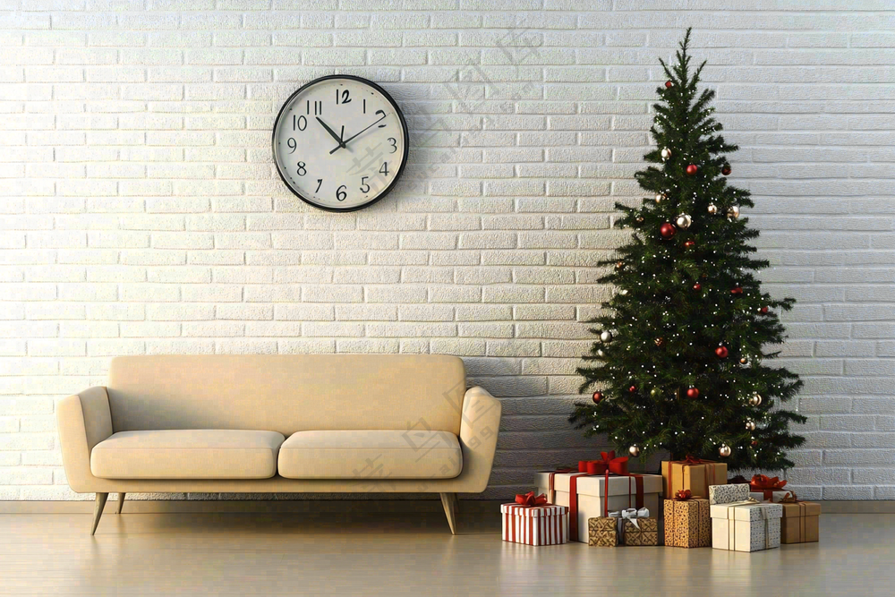 圣诞节室内装饰节日氛围摄影图