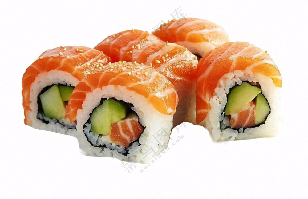 寿司三文鱼食物摄影图免抠