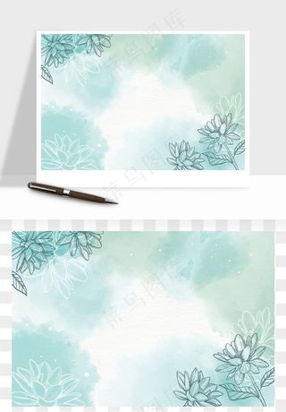 水彩花卉手绘矢量背景