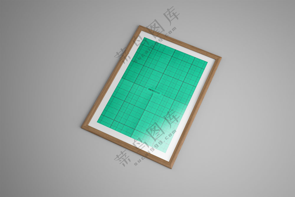 空白木质相框海报psd模板-265